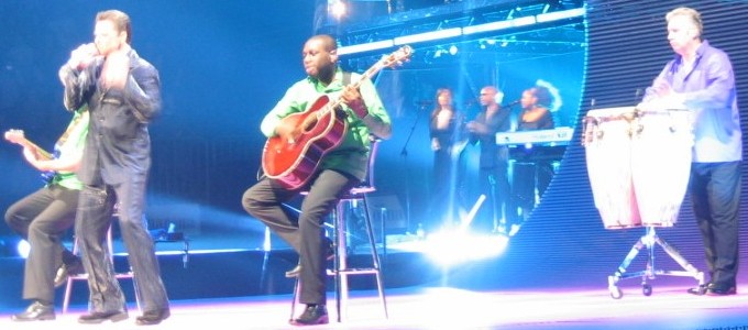 George Michael and band during Faith