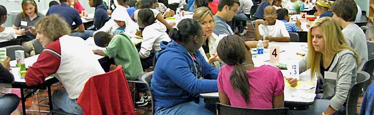 Students and tutors at the Church of the Covenant